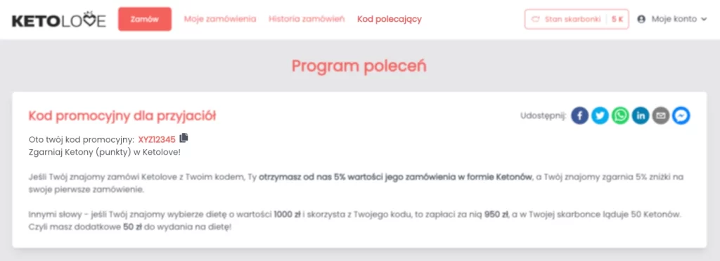 Program poleceń Ketolove